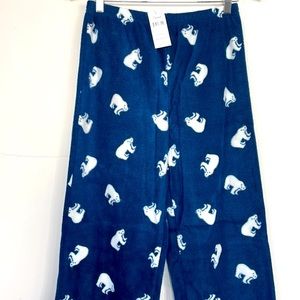 Leveret Polar Bear Fleece Lounge Pants, Unisex, Size Small